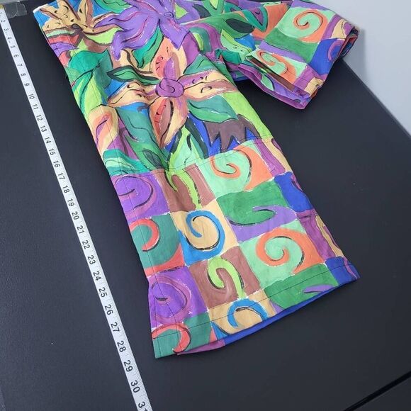Vintage Silkscapes Womens Handpainted Jacket Multicolor Large Art to Wear Floral - Picture 6 of 6